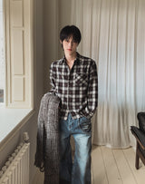 25FW★ [LANARCH] Destroyed Check Shirt