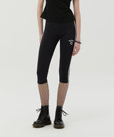 LINE POINT SHORT LEGGINGS [BLACK]