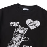 ハートキャットスウェットシャツ(BLACK)