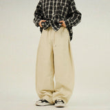 AN Washing Cotton Peach Balloon Wide Pants