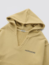 V-neck Logo Hoodie_Black