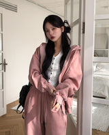 Tain Brushed Pigment Two-Way Zip-Up Hoodie