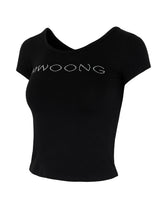 Mwoong ジュエリースクープTシャツ(ブラック)