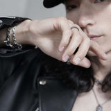 SS-レタリングリング_ ブラックシルバー