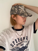 (UNISEX) スピードウェイリンガー半袖Tシャツ