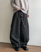 オビボタンデニムパンツ