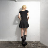 CURVED LINE FLARED DRESS