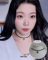 [Aespa Winter Necklace] Vintage Heart Locket Choker Necklace - Silver ver.
