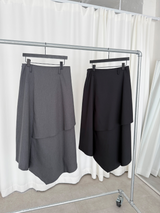 overlap button skirts (2color)