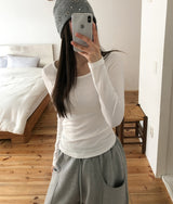 [U-BASIC] Obie Basic Slim U-Neck Long Sleeve