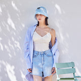 VA Plate Crochet Bucket Hat / Sky
