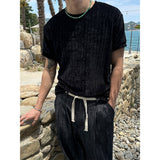 [S/S] Velvet round neck half sleeves (4color)