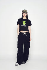 25SS エイリアンベアクロップショートスリーブTシャツ ブラック