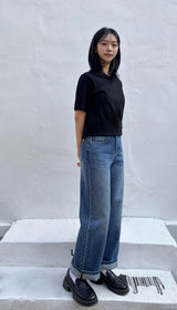 オープンシームブルーデニムパンツ code 25005