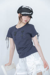 ナポレオン ボタン Tシャツ(black)