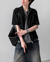 Derron Stud Half Zip-Up