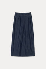 Front Slit Long Skirt_Navy