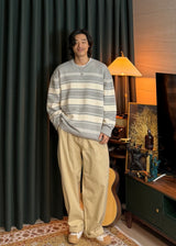 A-line Curved Wide Cotton Pants 3COLOR
