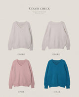 #Pure Basic V-neck Loose Fit Knit (3color)