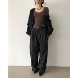 [UNISEX] ストライプカーブドスラックス