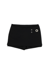 [ガーベラ] アイレットミニパンツスカート (ブラック)