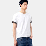 Rolled-Sleeve Cropped Short-Sleeve T-Shirt White