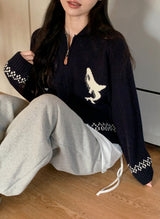 #Orca Collar Knit Zip-up (3color)