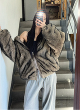 [Unisex] Fur 2way hood zip up(4color)