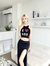 1357. アイレットカーブドスリットロングスカート (2color)