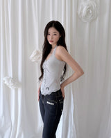 Candy Lace Button Sleeveless Top