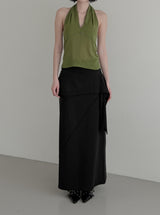 Blin Mesh Cowl Halter Top