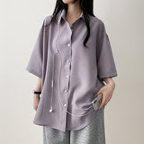 Lori Linen Oversized Fit Short Sleeve Shirt Shirt