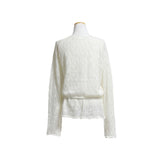 (3color) Romantic Shirring Sheer Knit