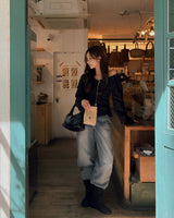 Easy wide denim pants