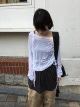 Khan side shirring sleeveless one-piece (3color)