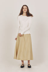 linen flare skirt