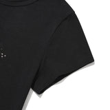 MELTING CHERRY PRINTED CROP T-SHIRT - BLACK