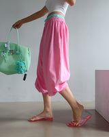 4 color banding harem baggy Aladdin half-length shorts
