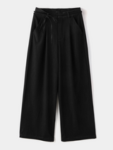 belted denim wide slacks