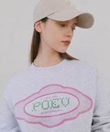 Lace Applique Sweatshirt - Light Grey