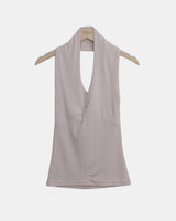 Cherom Slim-Fit Halter Neck Sleeveless Top