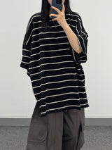 sheer striped t-shirt