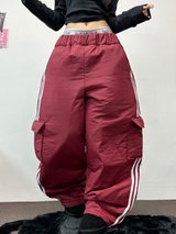 トラックカーゴストリングパディングパンツ ❤🖤🤎💚💙5カラー
