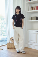 26SS★ マッシュルームステッチクロップ半袖Tシャツ