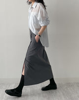 [Set-up Available] Catch Slit Banding Long Skirt