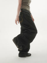Ducks embroidery carpenter denim pants -1C
