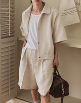 Bound Tweed Half Shirt Jacket 