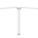 silver bezel cubic station rhodium plating + 925 silver necklace N065-06H