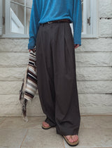 Loader Pintuck Stripe Wide Slacks