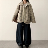 Foton waist banding side incision fleece denim wide pants